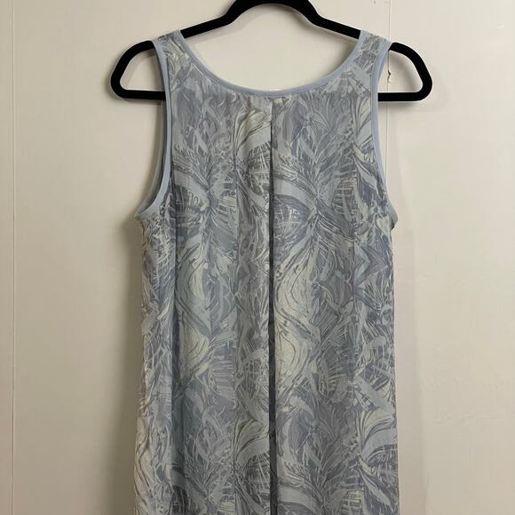 NVELOP M silk dress gray blue a-line dress fairycore sleeveless abstract boho - Picture 6 of 7